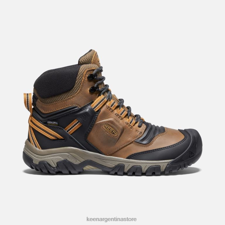 LZZND478 bisonte-marrón dorado Keen Bota impermeable Ridge Flex ancha