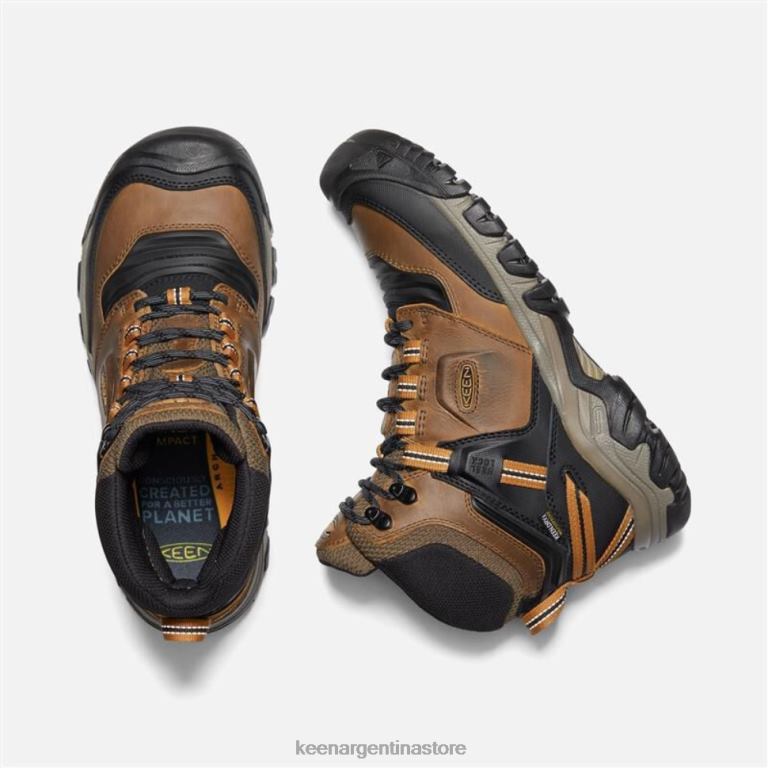 LZZND478 bisonte-marrón dorado Keen Bota impermeable Ridge Flex ancha