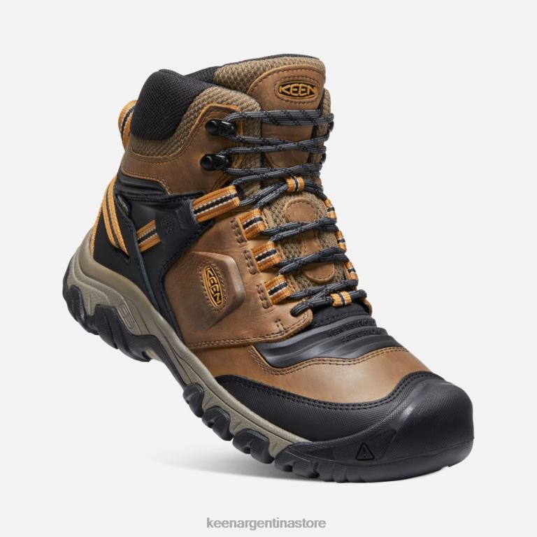LZZND478 bisonte-marrón dorado Keen Bota impermeable Ridge Flex ancha