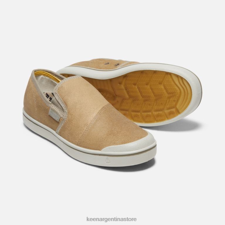 LZZND487 abedul beige-plateado Keen zapatillas sin cordones de cuero cosecha eldon