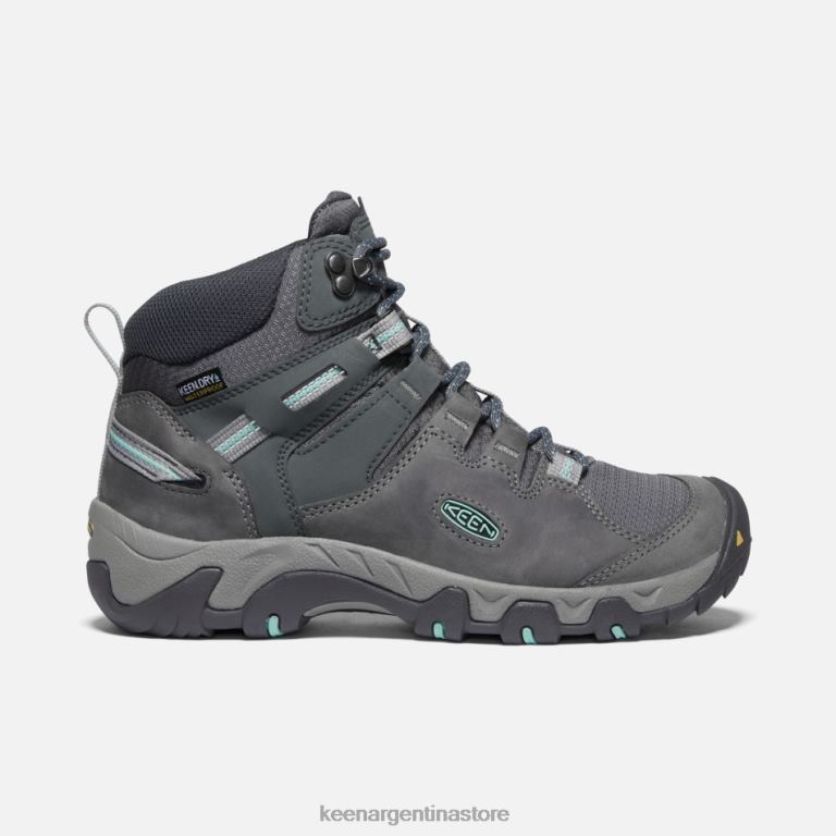 LZZND189 Ola del océano gris acero Keen bota impermeable de cuero steens