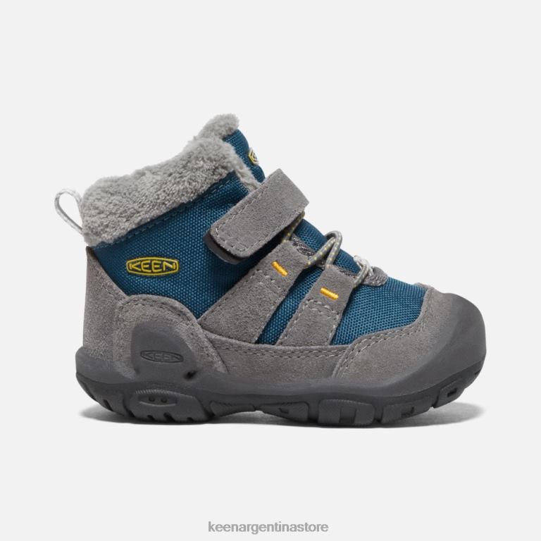 LZZND555 gris acero- azul ala verde azulado Keen chukka con nudo para niños pequeños
