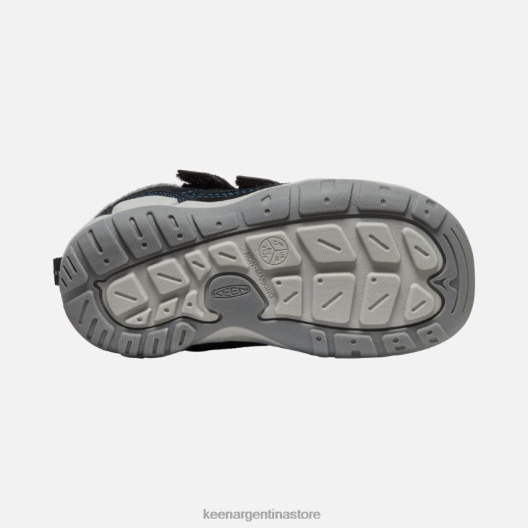 LZZND557 negro-azul mykonos Keen chukka con doble tira y nudo pequeño